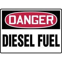 Accuform Signs MCHL224VP Accuform Signs 7" X 10" Red, Black And White Plastic Value Chemical Identification Sign "Danger Diesel